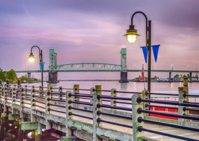 purple sunset on riverwalk