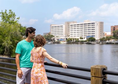 across the river couple shot